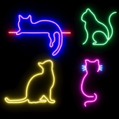 Neon Cats Decor