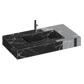 Porcelain tile sink with slotted drain