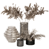 decorative set with dried flowers