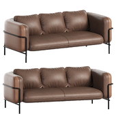 Modern Upholstered Genuine Leather Sofa