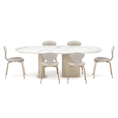 Dining group with table Apriori ST 240x120 (Statuario) and chairs Apriori NS OM