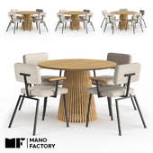 (OM) Dining group VOLAN WOOD+KRAB from MANO FACTORY