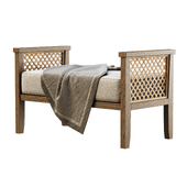 Karen wooden bench by Bpoint / Rattan daybed