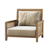 Karen wooden garden armchair by Bpoint / Wooden rattan garden chair