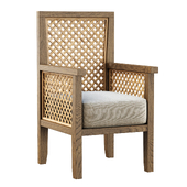 Karen wooden dining armchair by Bpoint / Rattan dining chair