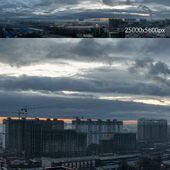 Panorama of Krasnodar. Morning. Fog