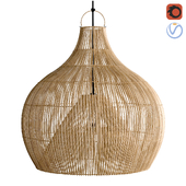 Fishtrap dome bamboo wicker natural lamp