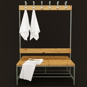 coat rack with bench for changing room