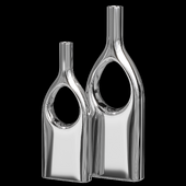 Buffed Aluminum vases set