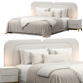 Rounded Upholstered Headboard Bed