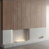 Minimal Wall Panel With Fire Place