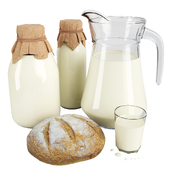 Молоко с деревенским хлебом