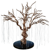 Decorative tree made of wire and crystals
