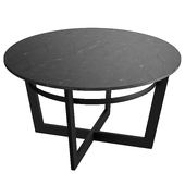 Lena Industrial Round Coffee Table Black