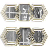 Stratton Home Decor Caroline Hexagon Wall Mirror in Gold