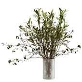 Bouquet of olive branches and freesias
