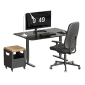 Smoerkull office chair and Ikea Bekant office desk