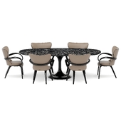 Dining group with table Apriori T 240x120 (thunder night) and chairs Apriori S (taupe) OM