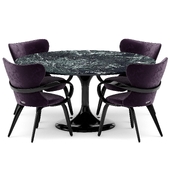 Dining group with table Apriori T 160x160 (Venato) and chairs Apriori S OM
