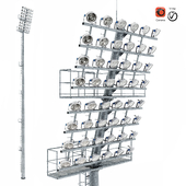 Lighting mast with a stationary crown MGF-50-SR