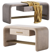 Glam Rectangular Entryway Bench with 1-Drawer and Shoe Storage