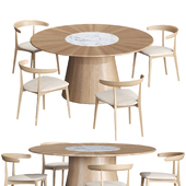 Reverse Wood Table with Carola chair by Andreu World