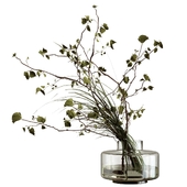 Bouquet of branches with grass