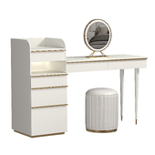Makeup Vanity Set Dressing Table with Lighted Mirror HOMARY