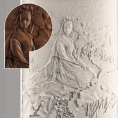 3D wall panel bas-relief