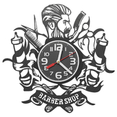 Wall clock in a barbershop
