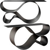 Whorl Console in Black Matte Powder Coated Aluminum by Neal Aronowitz Design