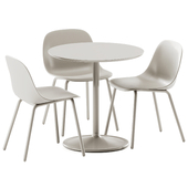 Fiber Outdoor Chair and Soft Cafe Table Round by Muuto