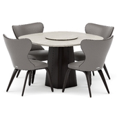 Dining group with table STK 120x120 (savoie taupe) and chairs Apriori M OM