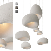 Khmara by Makhno Rough Plaster Pendant Lamps Set 01