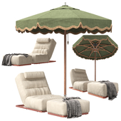 celia outdoor lounger and Tuuci Outdoor Parasol