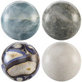 Marble 114 (Fantastic Gem,Dark Cloudy,Solo,Gray Stone)
