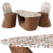 Wiid terrazzo and cork table and chair