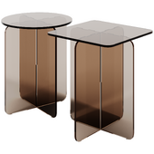 Amber-Brown Contemporary Side Table by Chairish