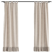 Beige curtains with frills