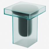 Frosted Glass Side Table - 1stDibs