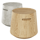 Turn Cocktail Stool / Коктейльный деревянный и бетонный столик