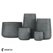 CONCRETIKA collection of CONE midnight planters OM