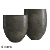 CONCRETIKA collection of planters BARREL midnight OM