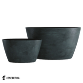 CONCRETIKA collection of planters BOWL midnight OM