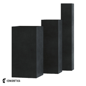 CONCRETIKA collection of COLONNA midnight planters OM