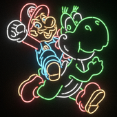 neon panel Mario