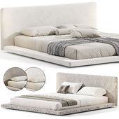 Modern White Upholstered Panel Bed By litfad