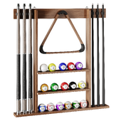 Wall-mounted Stand for Billiard Balls and Cues