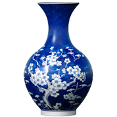 Китайская традиционная декоративная фарфоровая керамическая ваза вазон урна с узором Сакуры  для украшения дома