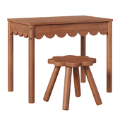 H&M Children's scallop-edge desk and stool